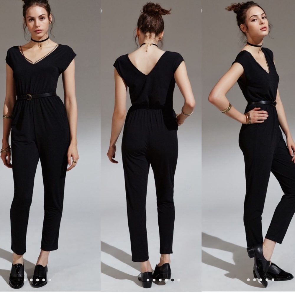 Silence + Noise / UO crossed-front slinky jumpsuit